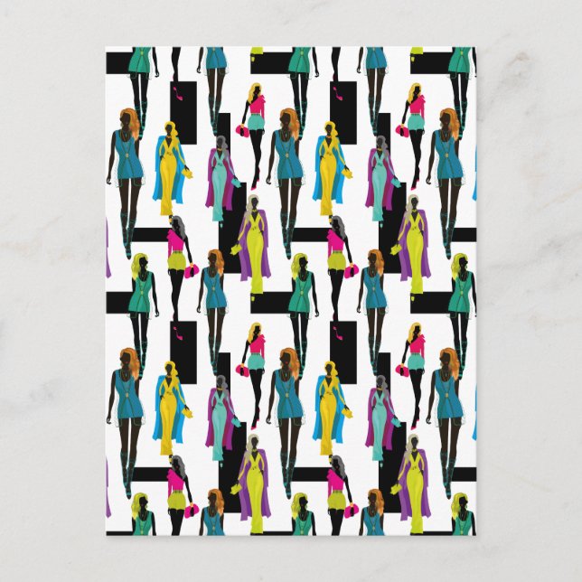 Mode moderna snyggt trendig illustration Patter Vykort (Framsida)