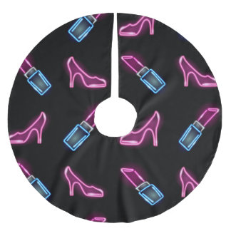 Mode Mönster med Neon Icons. Julgransmatta Borstad Polyester