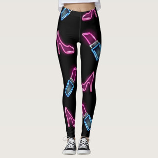Mode Mönster med Neon Icons. Leggings