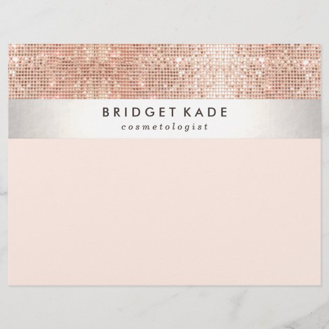 Mode och Beauty Salon Faux Copper Sequin Reklamblad (Framsidan)