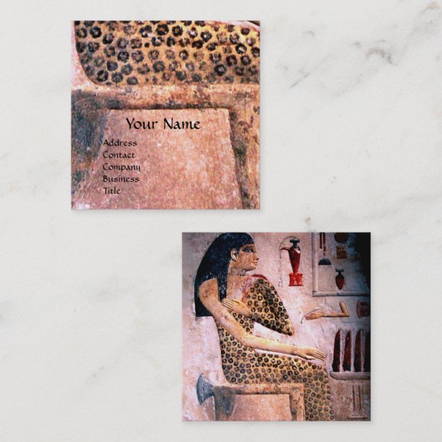 MODE och EGYPTENENS Rosa Fyrkantigt Visitkort (Fram/baksida)