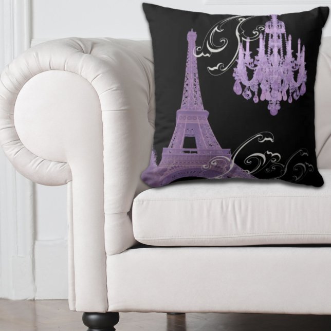 mode paris eiffel torn kudde (girly chic retro fashion paris eiffel tower throw pillow)