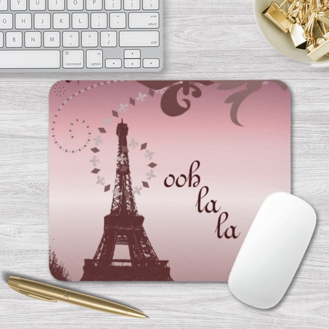 mode paris eiffel torn musmatta (girly chic retro fashion paris eiffel tower mouse pad)