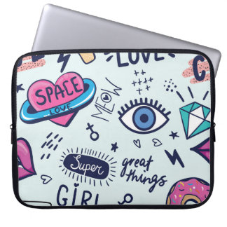 Mode Patch: Pop Art Stickers. Laptop Fodral