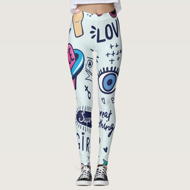 Mode Patch: Pop Art Stickers. Leggings (Framsida)
