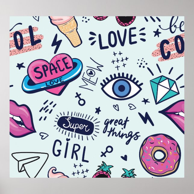 Mode Patch: Pop Art Stickers. Poster (Framsidan)