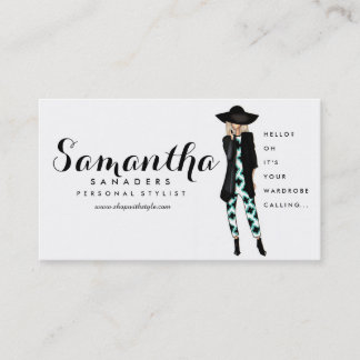 Mode/personligt kort för stylistflickaillustration