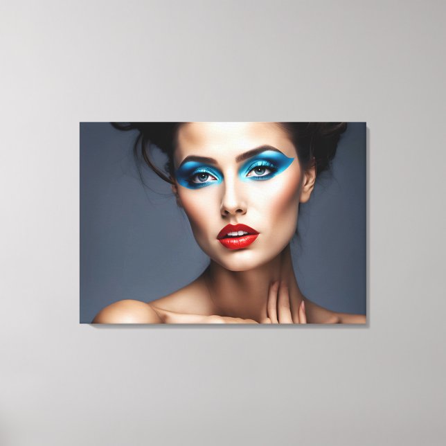 Mode porträtt av kvinnokonst canvastryck (Framsida)