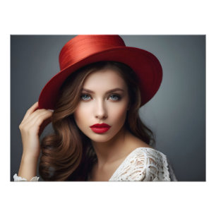 Mode porträtt av kvinnokonst fototryck