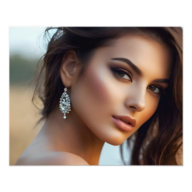 Mode porträtt av kvinnokonst fototryck (Framsidan)