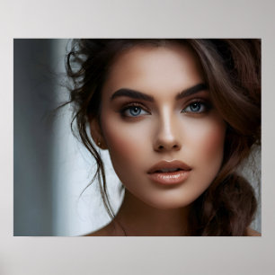 Mode porträtt av kvinnokonst poster