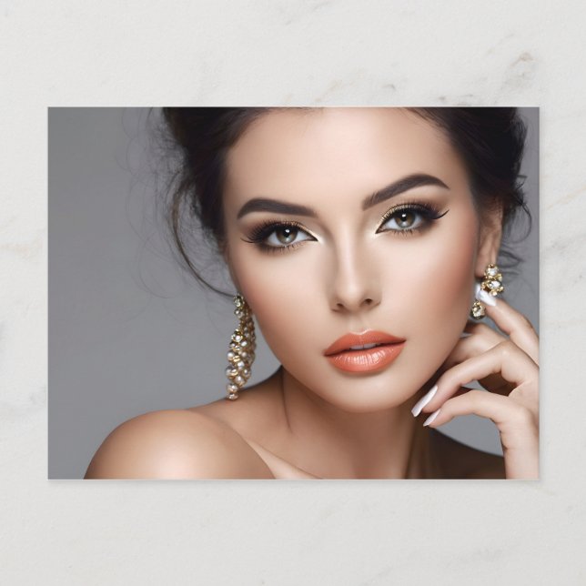 Mode porträtt av kvinnokonst vykort (Framsida)