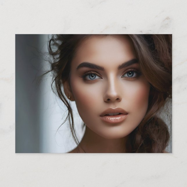 Mode porträtt av kvinnokonst vykort (Framsida)