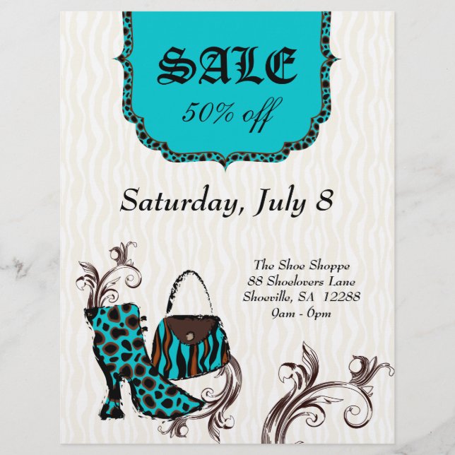 Mode Purse Boot Zebra Leopard Sale Reklamblad (Framsidan)