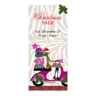 Mode Rack Card Scooter Woman Julafton Purse Reklamkort