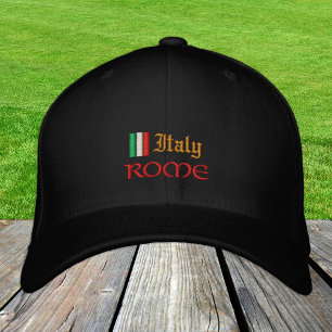 Mode, Rom och Italien, italienska Flagga Broderad Keps