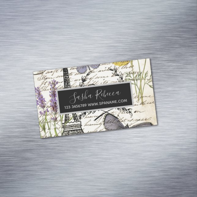 Mode Salon SPA-fransken eiffel torn Paris Magnetiska Visitkort (In Situ)