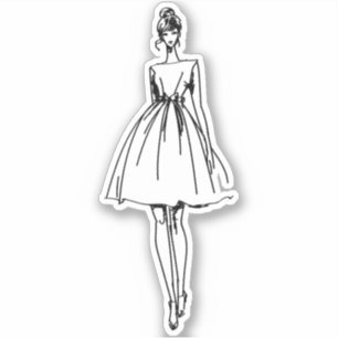 Mode Sketch-fästare Klistermärken