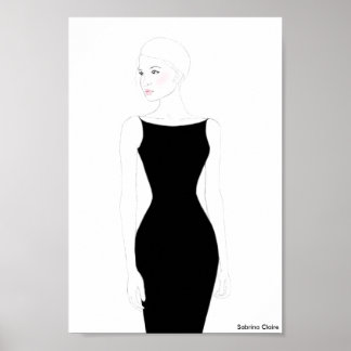 Mode Sketch - Little Black Dress Poster