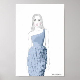 Mode Sketch - Ruffle Dress Poster