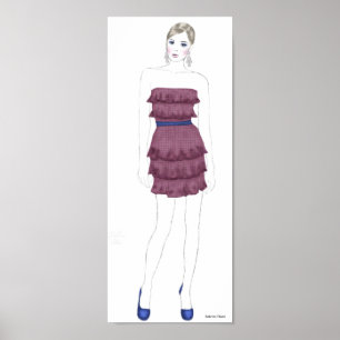 Mode Sketch - Ruffle Dress Poster