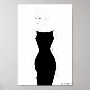 Mode skissar - den lite svart klänningen poster