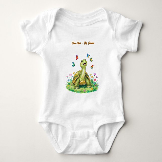 Mode Sköldpadda Fjäril Småbarn  T Shirt (Framsida)