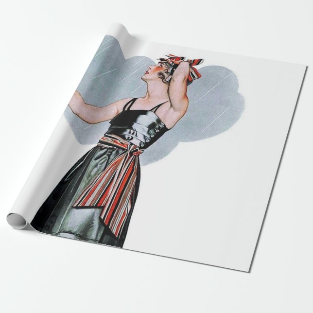 Mode Skönhet i regnet av C Coles Phillips Presentpapper (Utrullad)