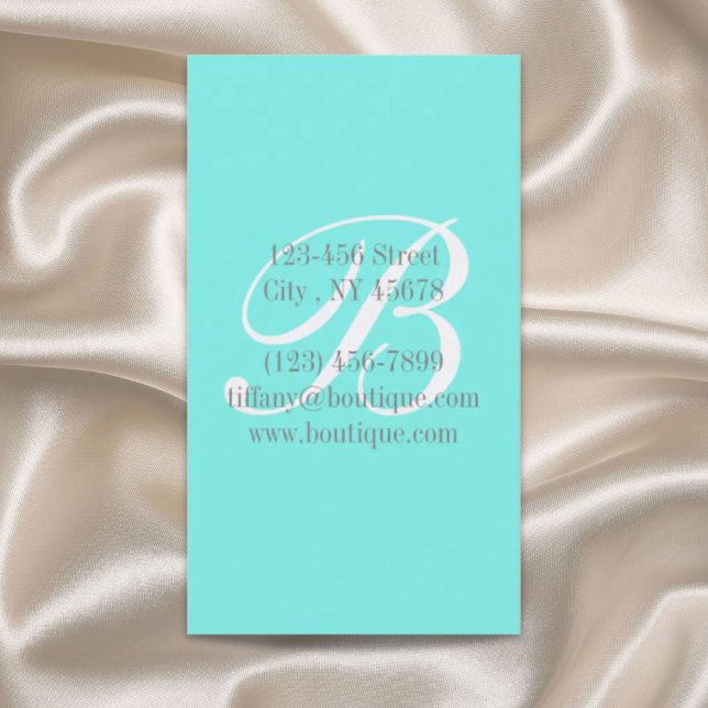 Mode skönhetskurkos i elegant, liten  visitkort (Girly elegant minimalist fashion beauty turquoise business card)