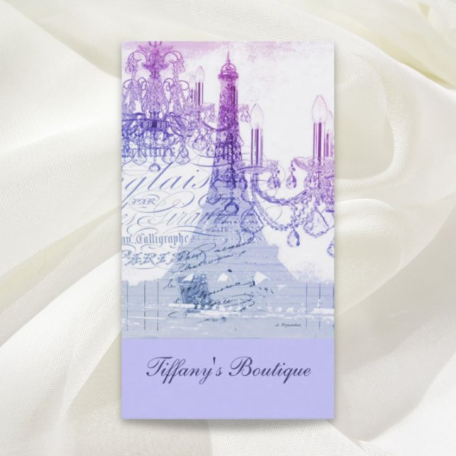 mode skönhetssalon spa lila paris eiffel torn visitkort (fashion beauty salon spa purple paris eiffel tower business card)