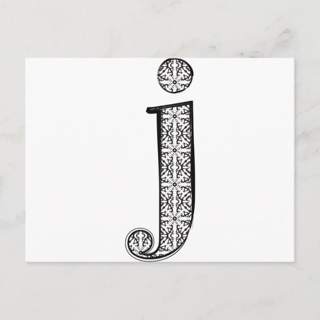 Mode skrift, Bokstav j Vykort (Framsida)