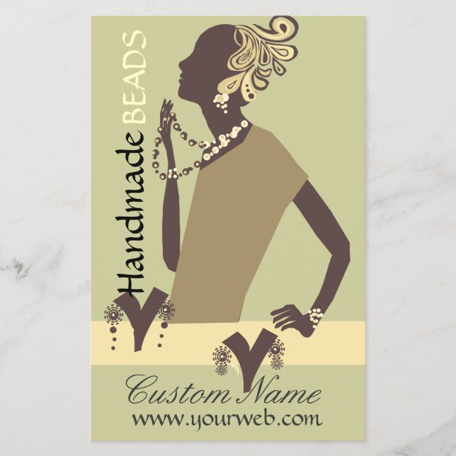 Mode Smyckesmodell Modern kvinna Pärlor Flygblad (Framsidan)