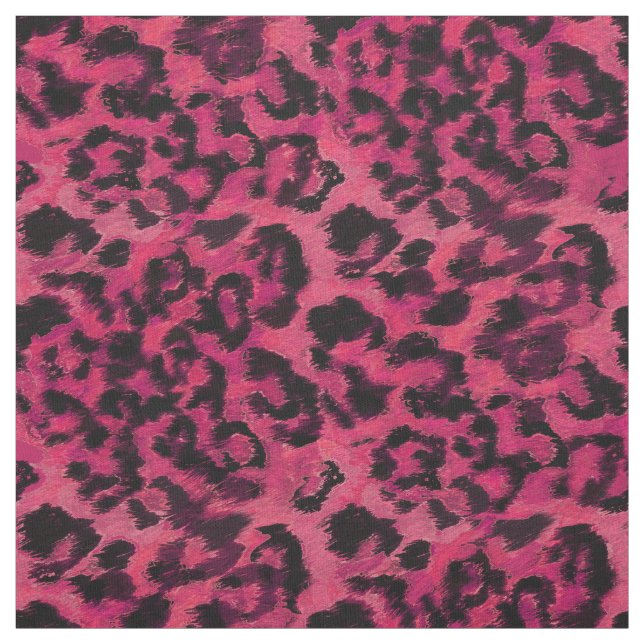 Mode, snyggt, rosa och svart, fläckig, leopard tyg (Provkarta)