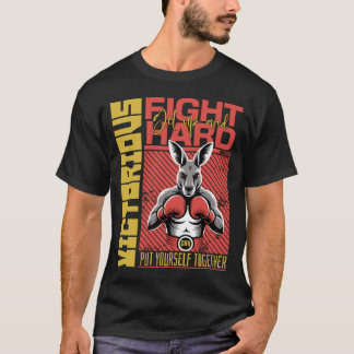 Mode Stil Känguru Boxning Fighter Art Design T Shirt