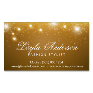 Mode Stylist - Guld Glitter-miniatyrdiagram Visitkortmagnet