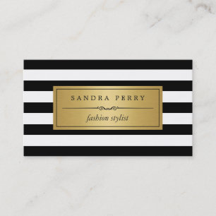 Mode Stylist - Modern Black White Rand Visitkort