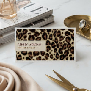Mode Stylist - Trendig Leopard Print Visitkort