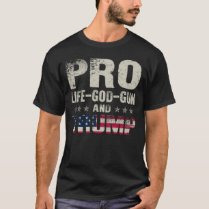 Mode T-Shirt - Pro Life God Gun och Trump Spara