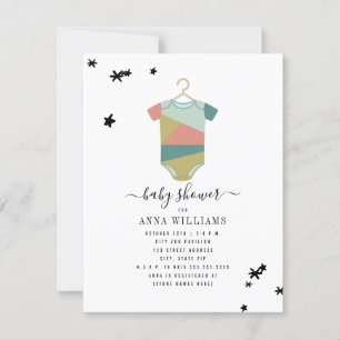 Mode Unisex Bodydress Baby Shower Inbjudningar