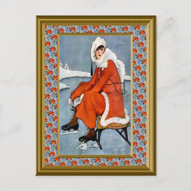 Mode vid skidorten vykort (Framsida)