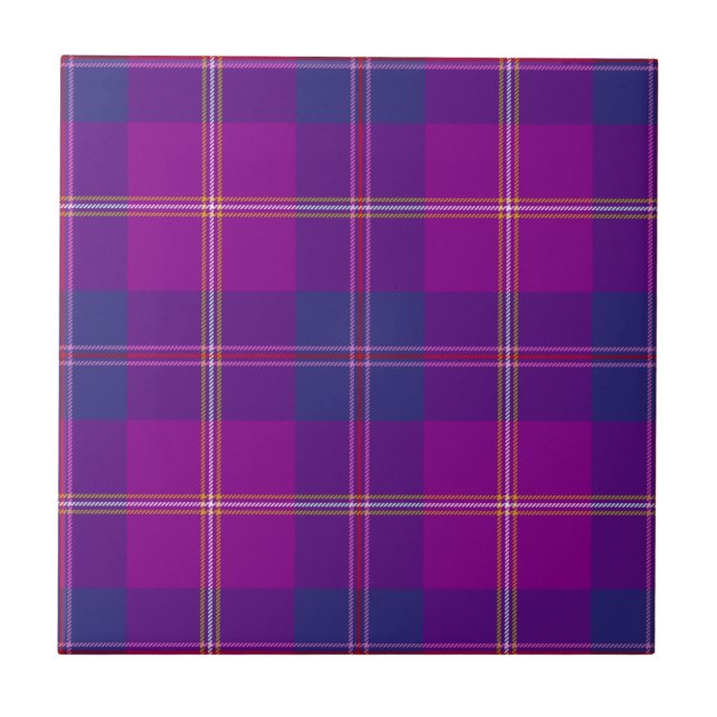 Mode Violet Guld Red Klan Hunting Tartan Play Kakelplatta (Framsidan)