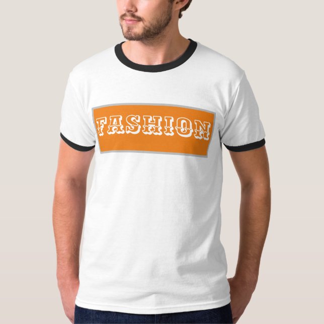 Mode, vit och gult t shirt (Framsida)
