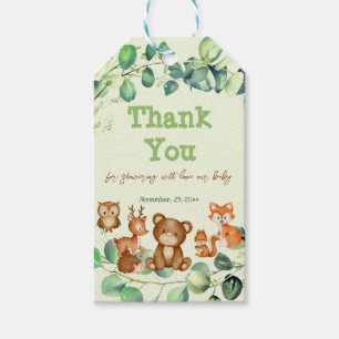 Mode Woodland Animals Greenery Eucalyptus Favor Presentetikett