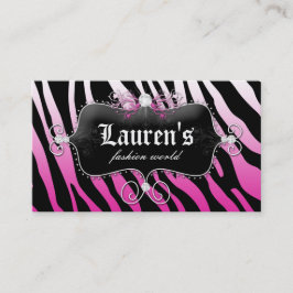 Mode Zebra Jewelry Modern Rosa Visitkort