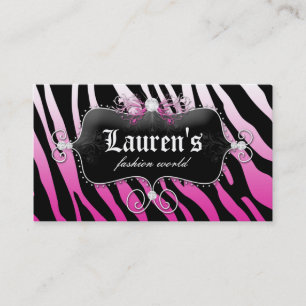 Mode Zebra Jewelry Modern Rosa Visitkort