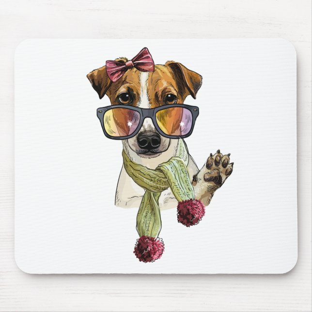 Modebetonad jack russell terrier hipster musmatta (Framsidan)