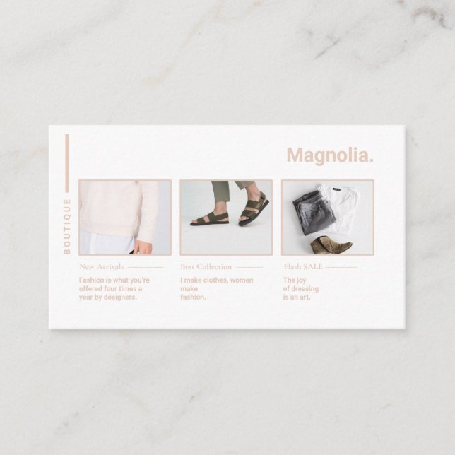 Modebloggare och fotoinfluencer med minimal rodnad visitkort (Framsida)