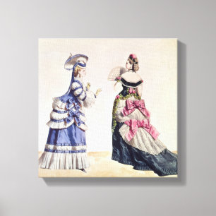Modedesigner för kvinnor från 1860'sna canvastryck