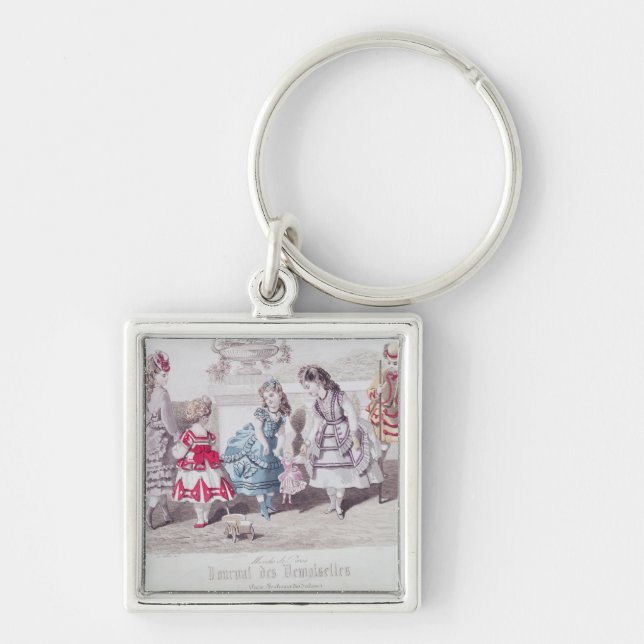 Modeer för flickor, från 'journaldes fyrkantig silverfärgad nyckelring (Framsidan)