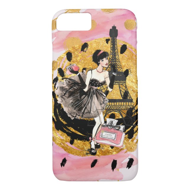 Modeflicka i Paris Phonecase Case-Mate iPhone Skal (Baksida)